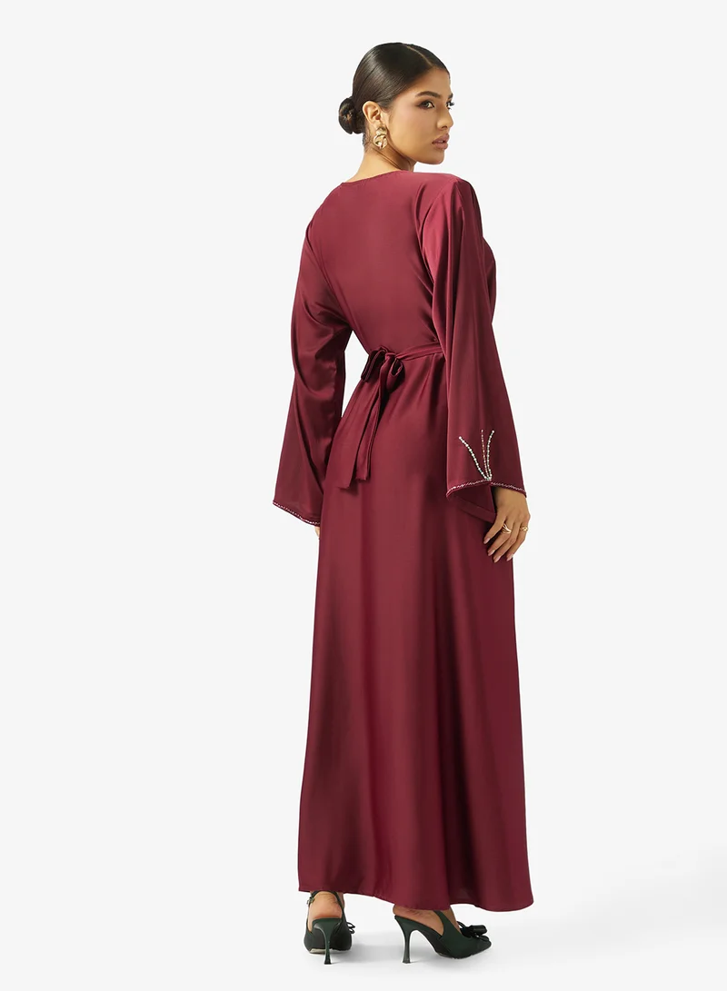 hayas closet  Embellished Belted Jalabiya for Women | Best Price UAE